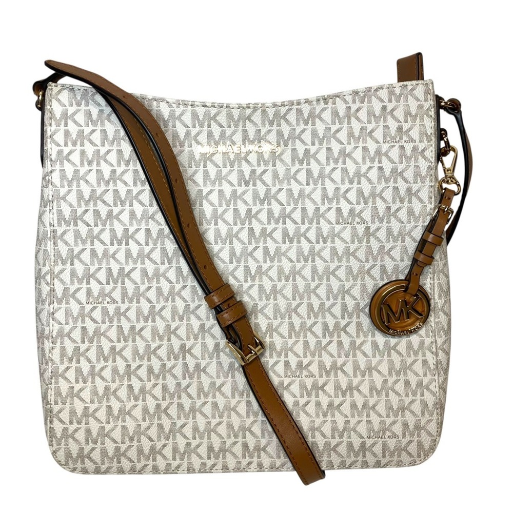 Michael Kors Jet Set Travel Large Logo Messenger Shoulder Bag MK Signature PV...